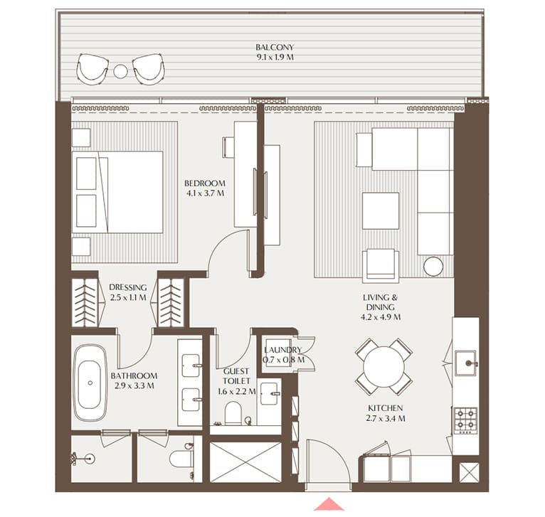 1br 1036sqft suit 844sqft balcony 191sqft