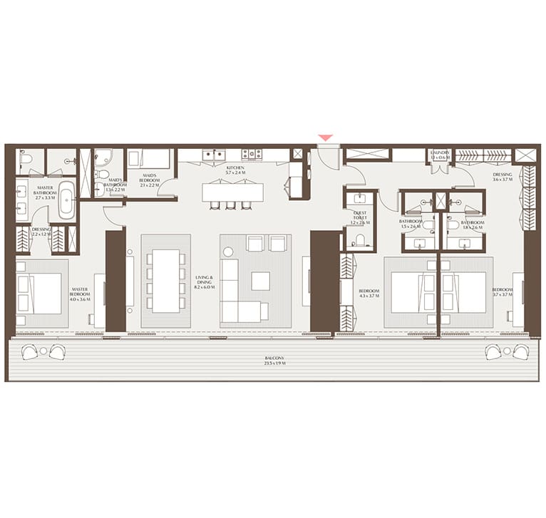 3br 2586sqft suite 2104sqft balcony 482sqft