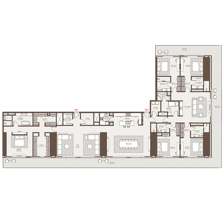 5br 6256sqft suite 4771sqft balcony 1484sqft