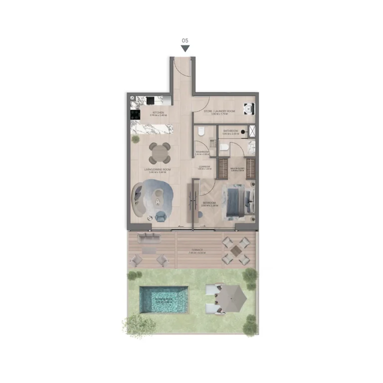 1br 1344sqft suite 775sqft balcony 568sqft 768x768 1